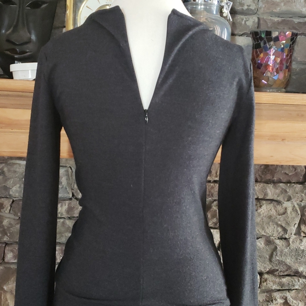 THEORY WOOL CHARCOAL DRESS SZ 6 - Picture 4 of 9